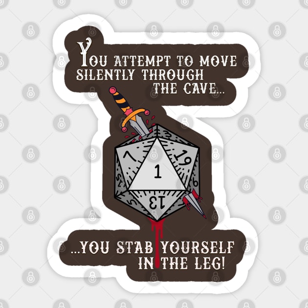 Dark Caves and Bad Dice Sticker by retrochris